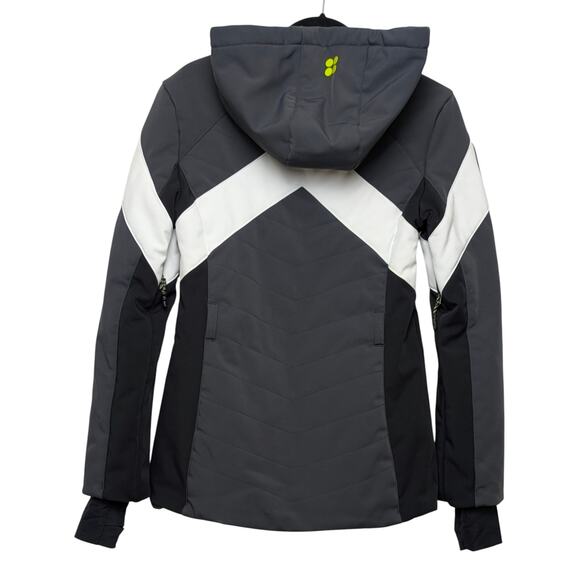 Sweaty Betty Method Ski Jacket XS Slate Gray Black White Insulated EUC - Picture 2 of 9
